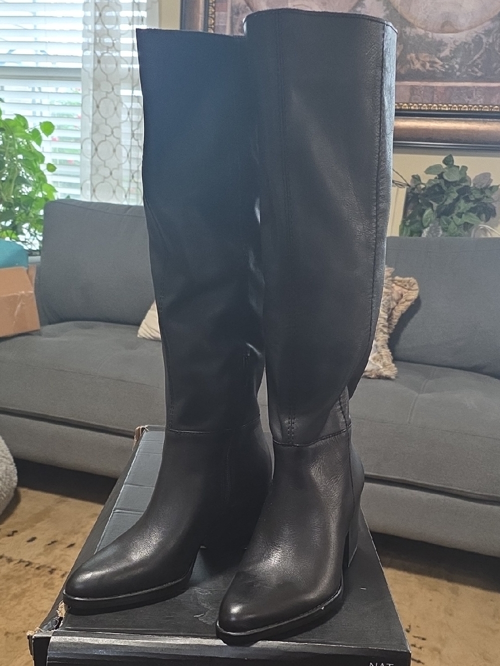 Naturalizer Black Over-the-Knee Leather Boots